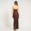 Vestido de playa - Half Naked Swim - ISA DRESS - CHOCOLATE WITH TRIM