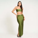 Vestido de playa - Half Naked Swim - ISA DRESS - MOSS WITH TRIM