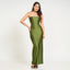 ISA DRESS - MOSS WITH TRIM