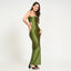 ISA DRESS - MOSS WITH TRIM