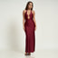 INES DRESS - BURGUNDY