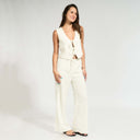 SOLEIL LINEN PANTS - WHITE | Half Naked Swim | bikinis y vestidos de playa